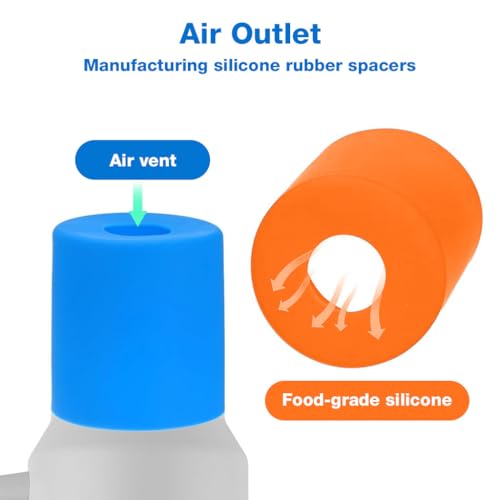Image of HASTHIP Compatible with Stanley Silicone Cup Bottom Sleeve Holder for 8 cm Dia Drink Cup, Anti-Slip Bottom Base with Center Open Cut Design, 2 Pcs Blue & Orange Protective Silicone Accessory