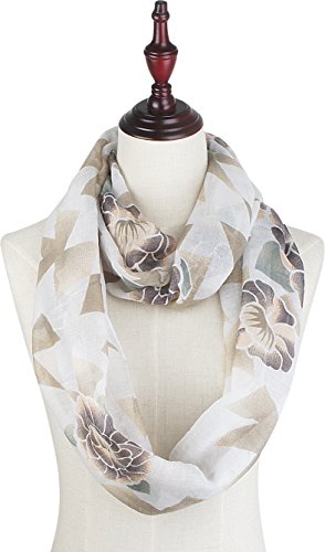 Fall Winter Soft Lightweight Polygon Flower Sheer Infinity Scarf for Women4