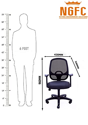Image of NGFC Ergonomic Mesh Task Chair - Adjustable Height and Tilt Office Chair with Lumbar Support and Armrests