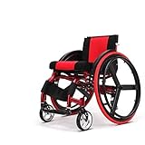 MU Rollstuhl-Leicht Sport, Aluminiumlegierung Schnelldemontag Mit Pedale Anti-Umkippen Einstellung Deaktiviert/Älteren Mit Eigenantrieb