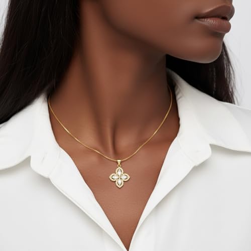 18K Gold Plated Diamond Four Leaf Clover Necklace for Women – Adjustable Chain with Sparkling CZ Pendant, Elegant and Lucky Fashion Jewelry Gift4