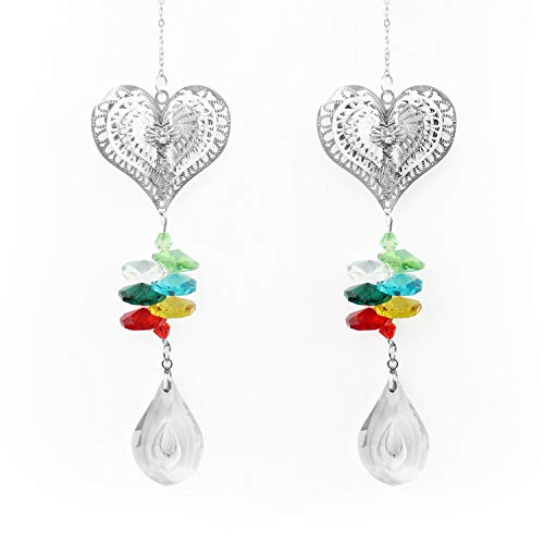 Crystals Suncatcher Hanging Rainbow Ball Prism Pendants Gift Suncatcher Window Hanging Chandelier Decoration for Wedding Home Garden 2PCS