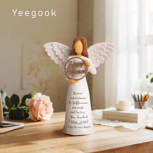 Retirement Gift for Woman, 6" Handcrafted Happy Retirement Angel Figurine - Image 2