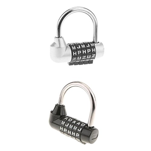 Preisvergleich Produktbild 2pcs Buchstaben Kombination Schloss Vorhängeschloss mit 5 Buchstaben