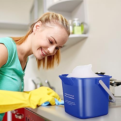 Image of Yaomiao 4 Pcs Cleaning Bucket 3 Qt Sanitizing Bucket,Blue | Restaurant Small Square Detergent Pail with Measurements Spout and Handle, for Home, Kitchen, Office, Commercial Use