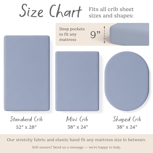 Image of Crib Sheets for Boys & Girls - 2 Pack Fitted Baby Crib Sheets Neutral for Standard & Toddler Bed Mattress - Buttery Soft Organic Cotton Blend (Stillwater Pond)