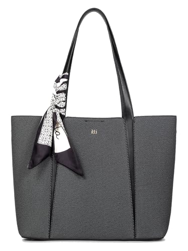 Image of ITTI Capri Tote for Women | Lightweight Three-Compartment Tote Bag with Elegant Scarf Design | Large Capacity Work & Daily Use Bag