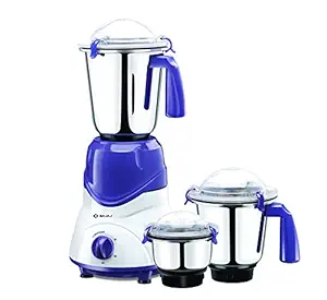 Bajaj Trio 600-Watt Mixer Grinder with 3 Jars (White/Lavender)