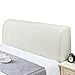 WWYL Narzuta na łóżko zagłówek ochraniacz elastyczny jednolity kolor do łóżka pojedynczego/podwójnego/king size, pyłoszczelna elastyczna osłona na głowę łóżka (kremowo-biały, 150 cm)