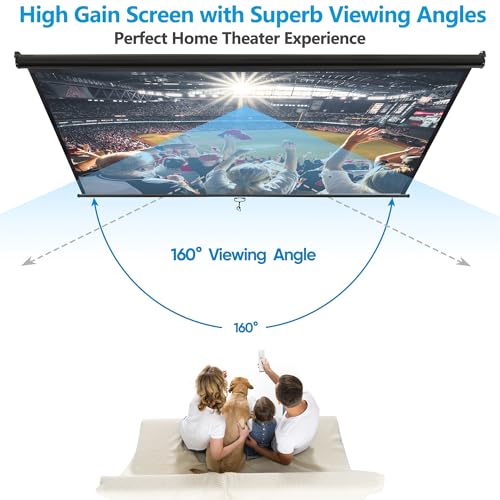 Super Deal 2129 120'' Projector Screen Projection Screen Manual Pull Down Hd Screen 1:1 Format thumb #1