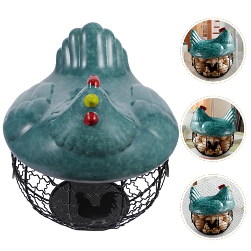Cesta para huevos y frutas de hierro ventilado OUNONA verde claro 8