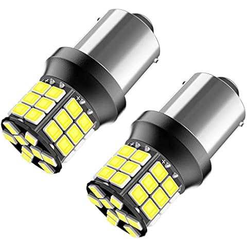 Serundo Auto 1156 Led Bulb, 12V 24V Super Bright 1141 1003 BA15S LED Bulbs Used for Back Up Reverse Lights, Tail Lights, RV lights,Lawn Mower etc. Pack of 2pcs White Cover