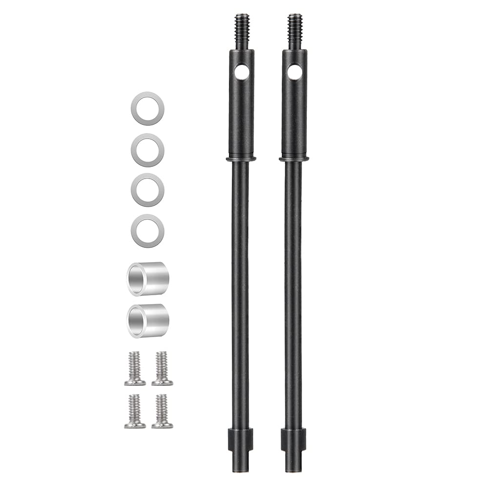 Maleonn 2Pcs RC Steel Rear Axle Shaft Wide Track CVD for 1/24 RC Crawler Car SCX24 Upgrades AXI90081 AXI00005 AXI00006 AXI00001 AXI00002 Accessories, Rear Shaft 52.5mm