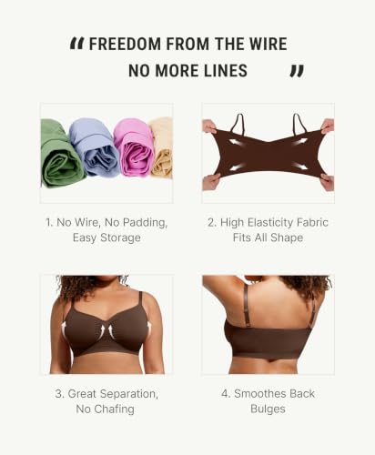 Image of FeelinGirl Seamless Support Bralettes for Women No Underwire Everyday Bras