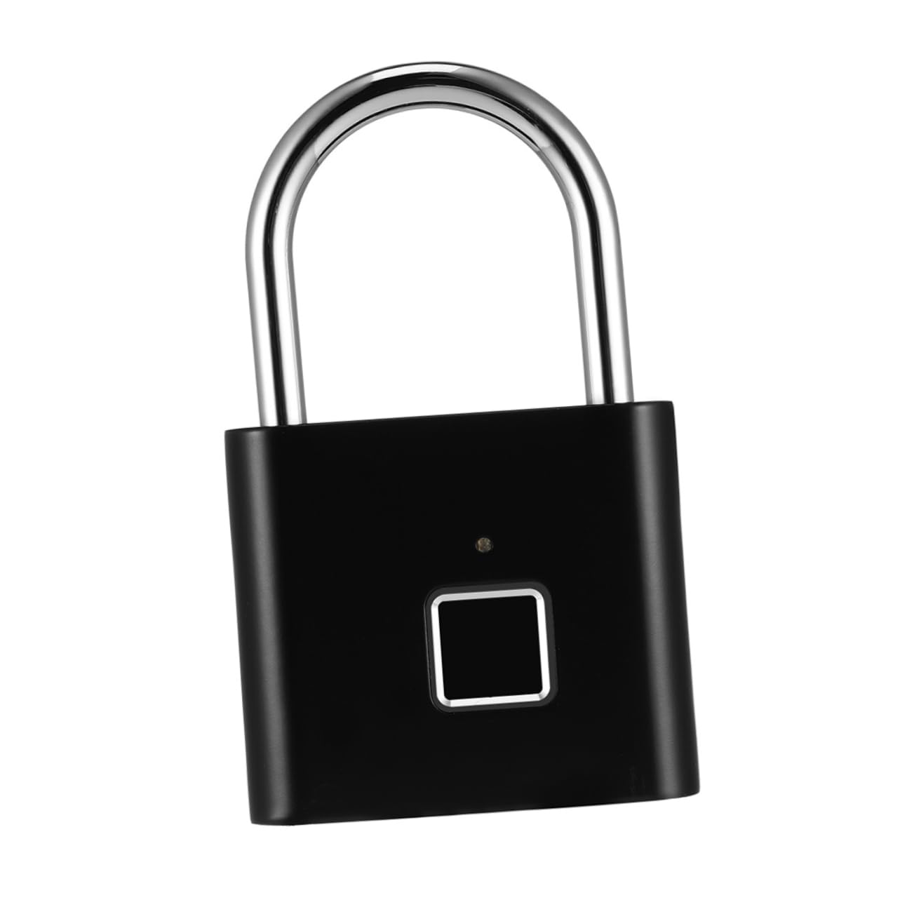 Lucchetto Elettronico per Bagagli e Zaino, Sblocco Impronta e Password, Acciaio Inox Nero, 40 Impronte, Sicuro per Viaggio