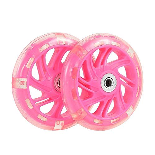 Rueda de entrenamiento trasera fija para bicicleta infantil, 1 par, color rosa miniatura 1
