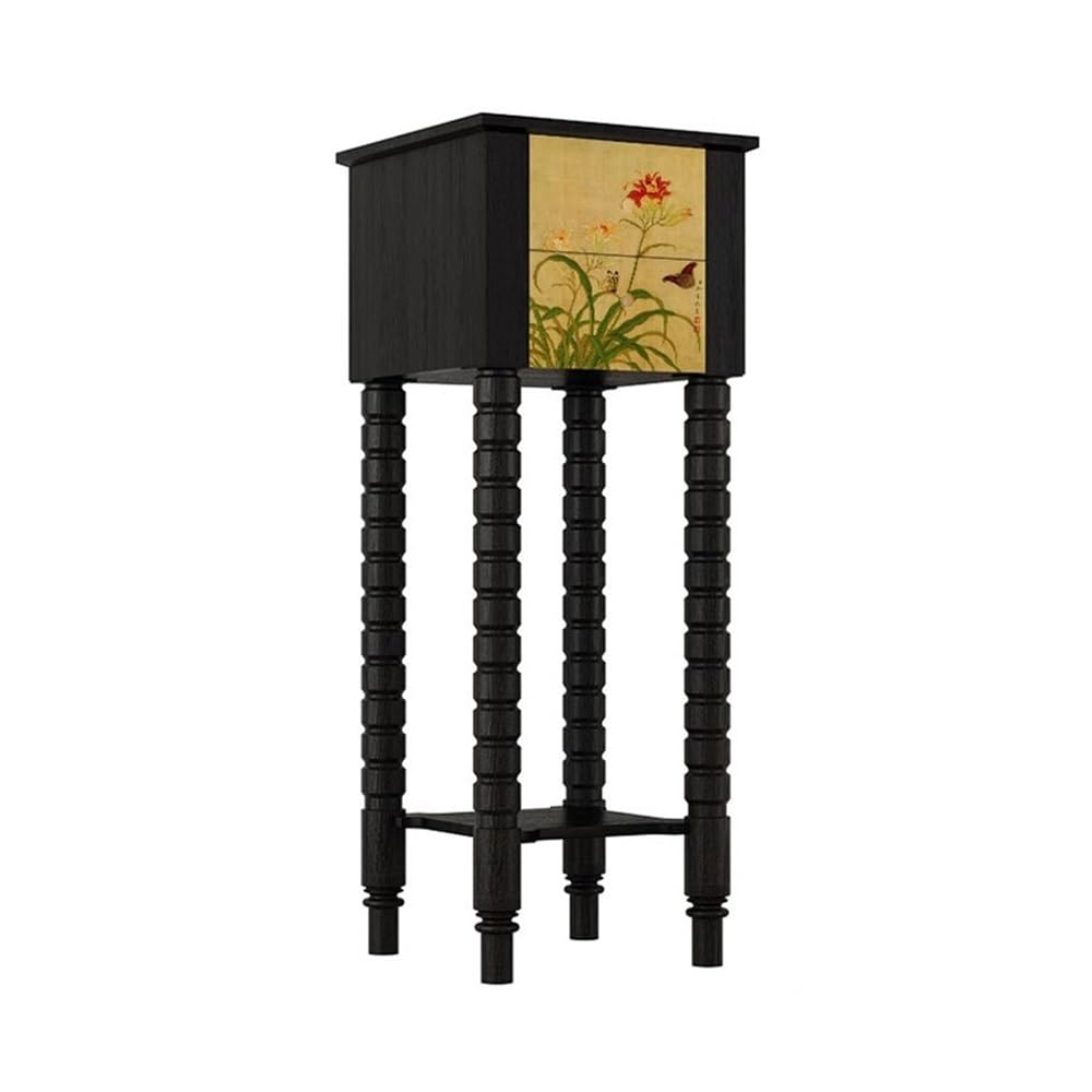 ZENY896V Home Multifunctional Floral Decoration Corner Shelf, New Chinese Walnut Plant Stand Display Base Decor