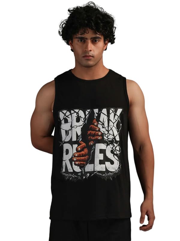 CHKOKKO Sleeveless T Shirts Gym Vest for Men Workout Graphic Printed Premium Cotton Blend Tank Top for Man Running Vest Sando Gym Wear Lightweight Breathable Casual Summer Wear Boys