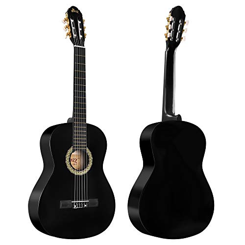 Winzz Guitare Classique Adulte Débutant avec 7 Accessoires – Pack Guitare 4/4 Cordes en Nylon – Noir Brillant 39 Pouces - Les Beatles, Paul McCartney, John Lennon, RIngo Starr, George Harrison Winzz Guitare Classique Adulte Débutant avec 7 Accessoires – Pack Guitare 4/4 Cordes en Nylon - Noir Brillant 39 Pouces – Image 3