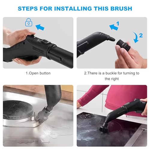 10 Stück für Kärcher Dampfreiniger Zubehör SC1 SC2 SC3 SC4 SC5, Dampfreiniger Bürste Set, inkl Gebogene Düse, Fensterabzieher, Mikrofaser-Tuch, Professionelles Reinigungs Zubehör