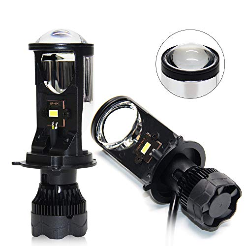 H4 Led Headlight Bulbs with Mini Projector Lens High Low Beam 9003 Led Headlights 35W 5500K 8000LM Can Solve The Astigmatism Problem Plug and Play Led Bulb Conversion Kit for Car Motorcycle (V9 H4)