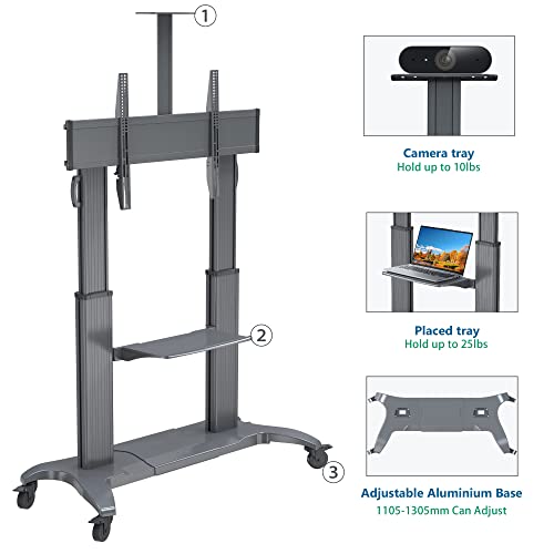 Nb North Bayou Mobile Tv Cart Heavy Duty Tv Stand With Wheels For 70 To 110 Inch Lcd Led Oled Flat Panel Plasma Tv Up To 200Lbs Cf100-B #TOP5