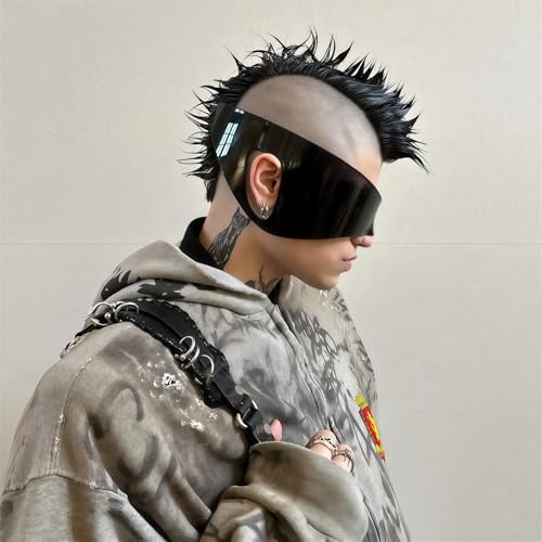 Futuristic Sunglasses for Men Women Oversized Wrap Around Shield Fashion Chic Mask Plastic Sun Glasses Shades3