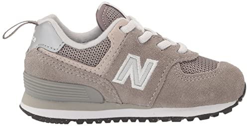 New Balance Boy's 574 Core Bungee Sneaker, Grey/White, 6.5 Toddler #TOP5