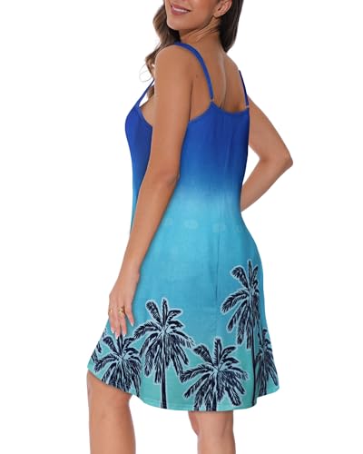 Image of JOELLYUS Summer Dresses for Women Spaghetti Strap Button Down Casual Sundress Beach Cover Up Dress with Pockets 2026