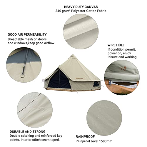 Carpa KingCamp Khan Canvas Bell 16.4ft Camping 2 Habitaciones miniatura 6