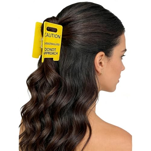 2 Packs Funny Excessive Stimulation Warning Symbol Novelty Hair Clip Claw image 4