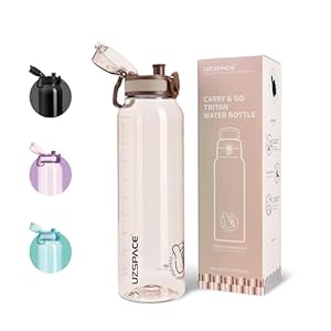 UZSPACE 1L Tritan Sport Trinkflasche Braun