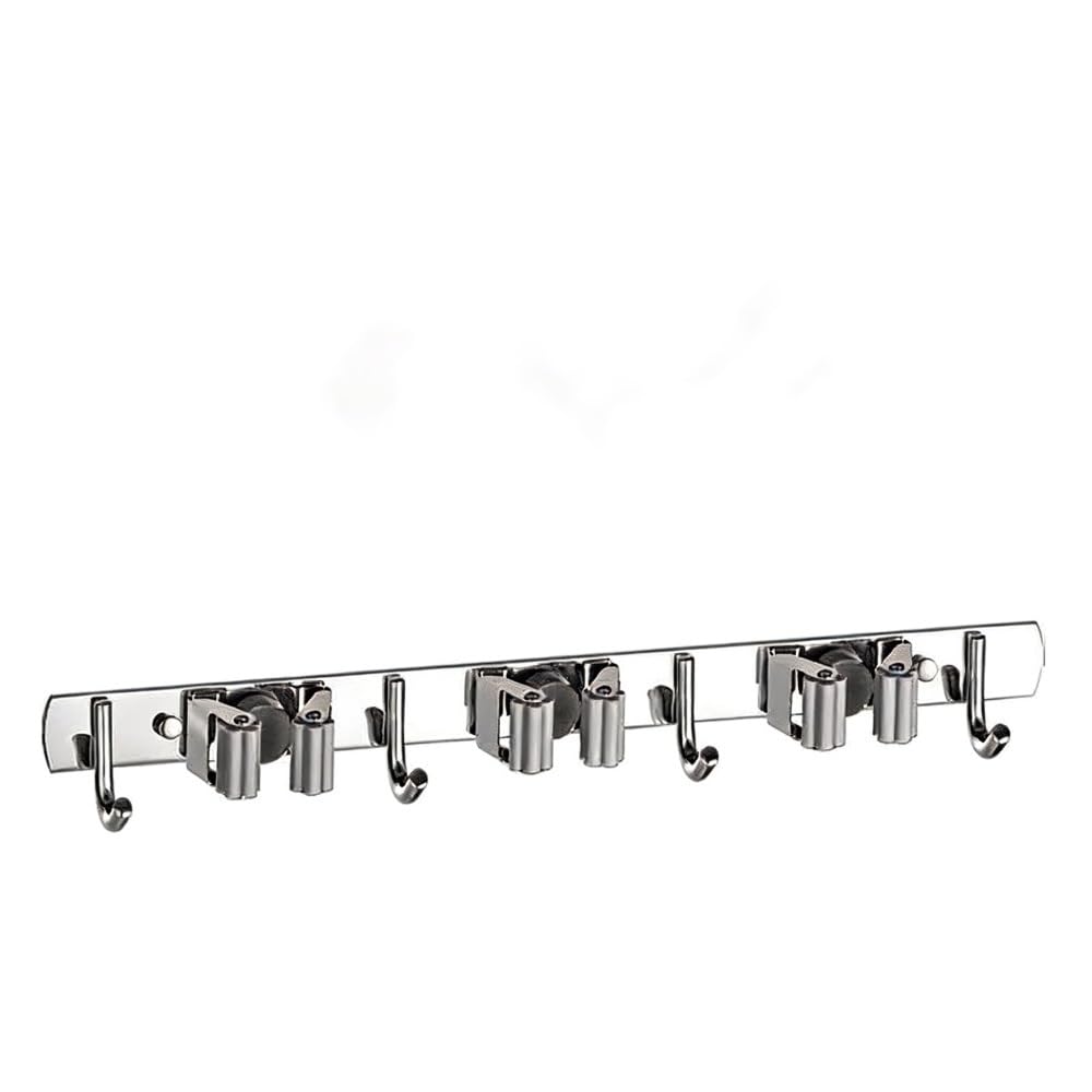 NVISRHDP Stainless Steel Mop Broom Rack Wall Bracket