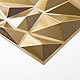 Art3d 3D-Diamant-Design-Panel für Innendekoration, Wohnzimmer, TV-Wandhintergrund, Schlafzimmer, Gaming-Setup, 30 x 30 cm, Gold, 33 Stück