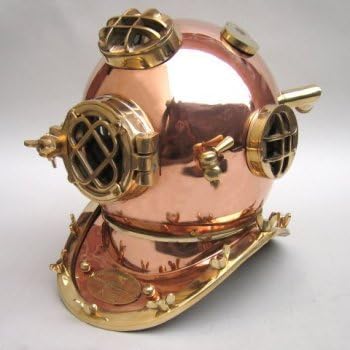 Nautical Vintage Collectible Scuba Diving Divers Helmet Copper & Brass Nautical Décor Marine Gift Diver Helmet Replica
