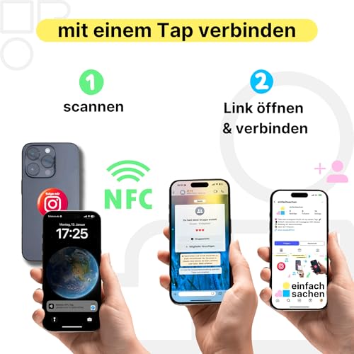 Pegatina Whatsapp NFC y pegatina Instagram de 3 cm autoadhesiva programable 3