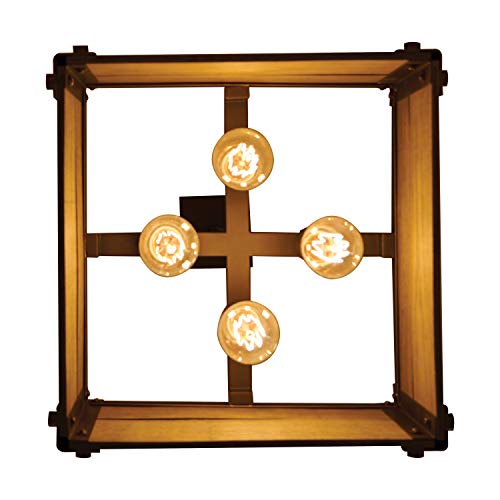 Image of Nuvo 60 /6423 Winchester 4-Light Square Pendant with Bronze & Aged-Wood Bronze Finish