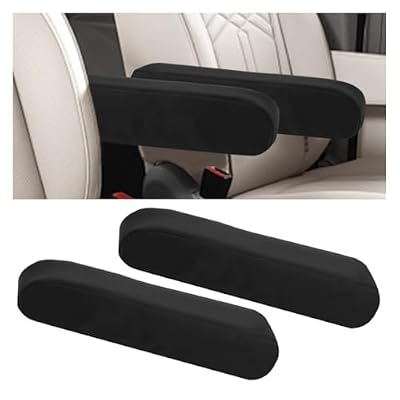 KITUREK 2PCS Car Front Seat Armrest Covers, Auto Seat Arm Rest Protector Replacement, Soft Elastic Fabric Armrest Covers, Vehicle Interior Decor Accessories (Black)