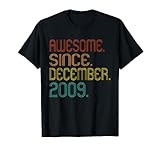 awesome since december 2009 men women vintage 2009 birthday maglietta