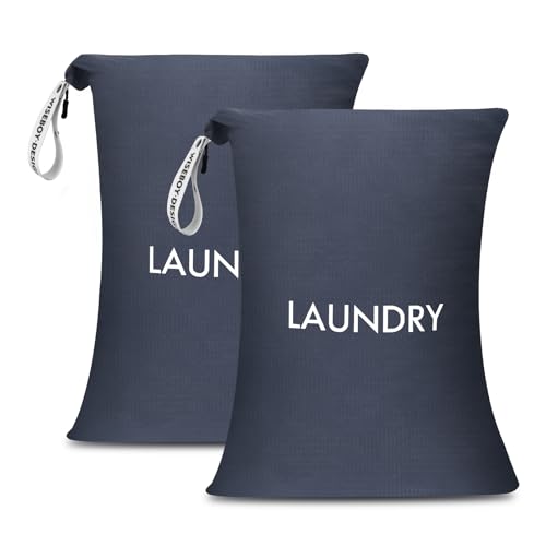 WiseBoy 2 Pack Laundry Bags, Travel Laundry Bag for Dirty Clothes, Washable Nylon Wet Dry Bag, Swimming Yoga Bathing Suit Workout Wet Dry Bags