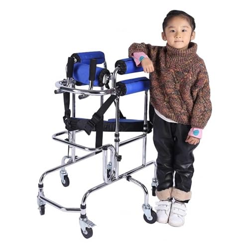 Andador portátil para personas con parálisis cerebral, con 6 ruedas y altura ajustable de 90 a 130 cm, para personas con discapacidad.