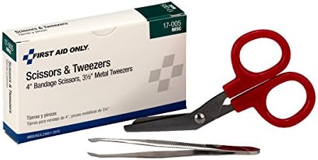 First Aid Only 17-005 Bandage Scissors and Forcep Tweezers Combo Pack