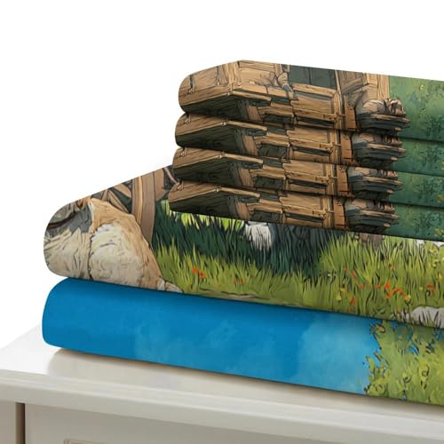 Parure de Lit Imprimé en 3D Housse de Couette Microfibre Single - 7