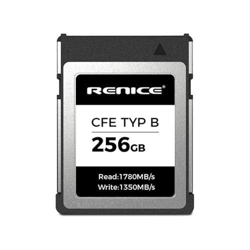 RENICE CFexpress Type B 256GB \ [J[h őǂݏo1780MB/s ő发1350MB/s PCIe Gen3.0x2 NVMe 1.3 d 4K/6K/8K^Ή for EOSR3 R5 