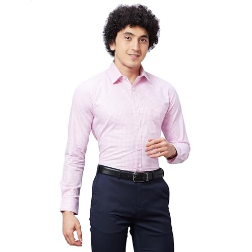 Image of Raymond Slim Fit Self Design Dark Maroon Shirt
