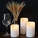 Eldnacele Flameless Flickering Candles with Remote Timer, 3D Wick Real Wax Battery Operated White Pillar Candles with Remote Set of 3 for Home Wedding Party Christmas Decoration (D3” x H4”5”6”)
