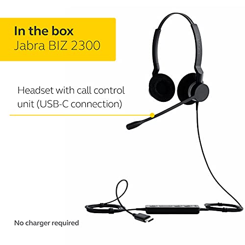 Jabra Biz 2300 Duo 2399‐823‐109 Casque Filaire pour Téléphone Portable/Téléphone DECT USB