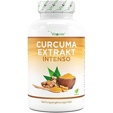 Curcuma Extrakt - 180 Kapseln - Premium: Mit 98% Extrakt - Curcumingehalt je Tagesportion entspricht 17.150 mg Kurkuma - Laborgeprüft - Vegan Cover