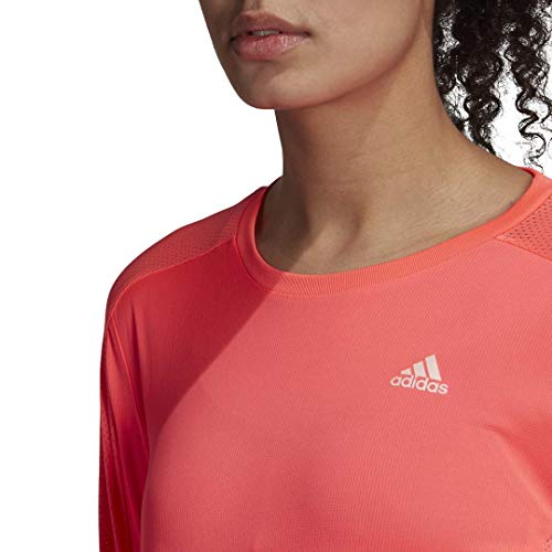 adidas Women's Own The Run Long Sleeve Tee, Signal Pink, Medium