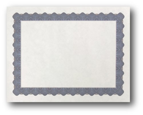 Metallic Border Parchment Certificate Paper - 250 Certificates - 8 1/2